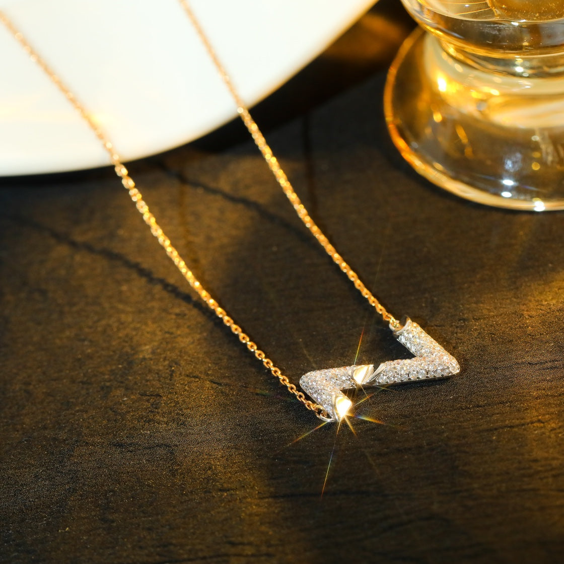[Rose Jewelrys]VOLT SILVER DIAMOND PEDANT NECKLACE