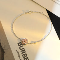 [🌹Rose💎]SUN MOTIF PINK MOP SILVER BRACELET