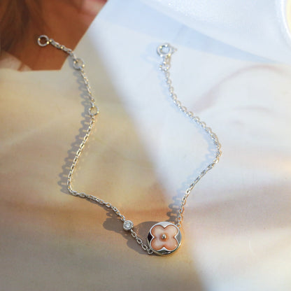 [Rose Jewelrys]SUN MOTIF PINK MOP SILVER BRACELET