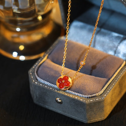 [Rose Jewelrys]SUN PEDANT PINK GOLD 1 DIAMOND NECKLACE