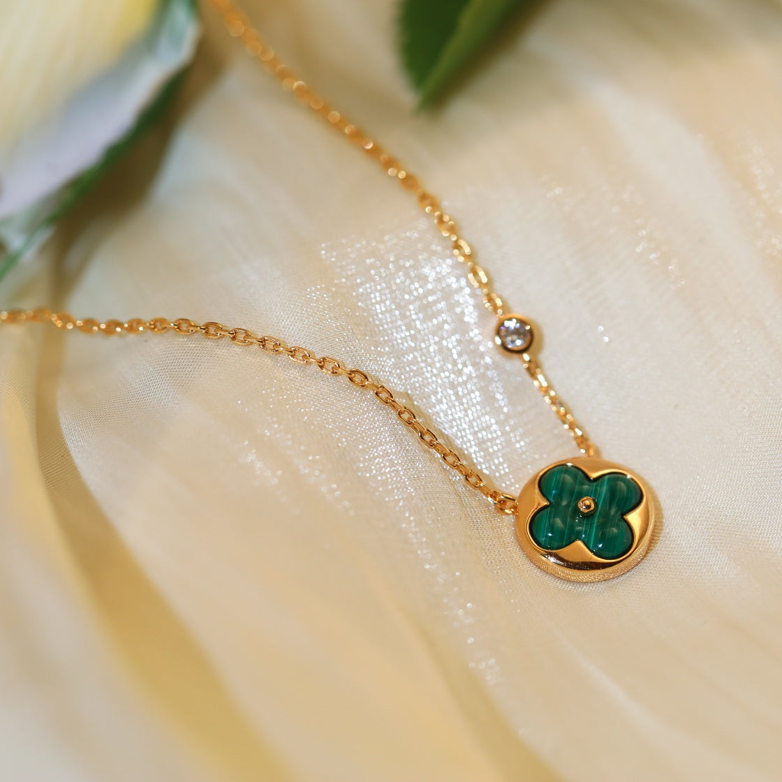 [Rose Jewelrys]SUN PEDANT PINK GOLD 1 DIAMOND NECKLACE