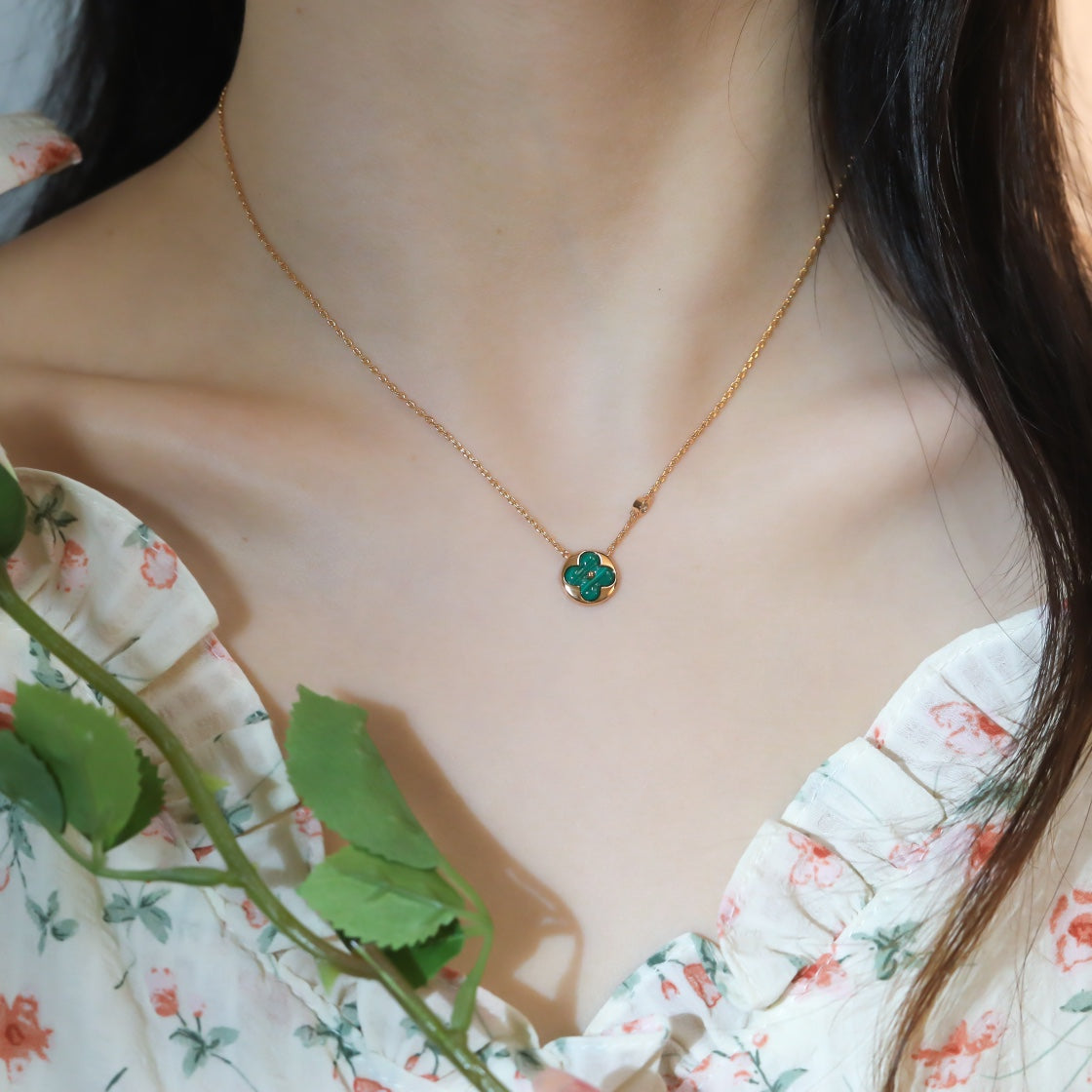 [Rose Jewelrys]SUN PEDANT PINK GOLD 1 DIAMOND NECKLACE