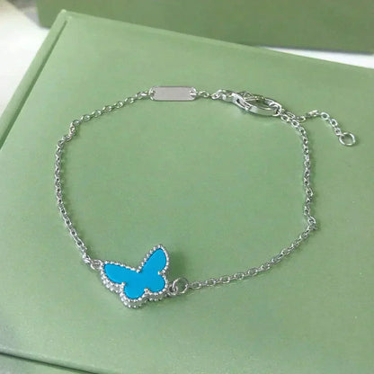 [Rose Jewelrys]BUTTERFLY TURQUOISE BUTTERFLY BRACELET SILVER
