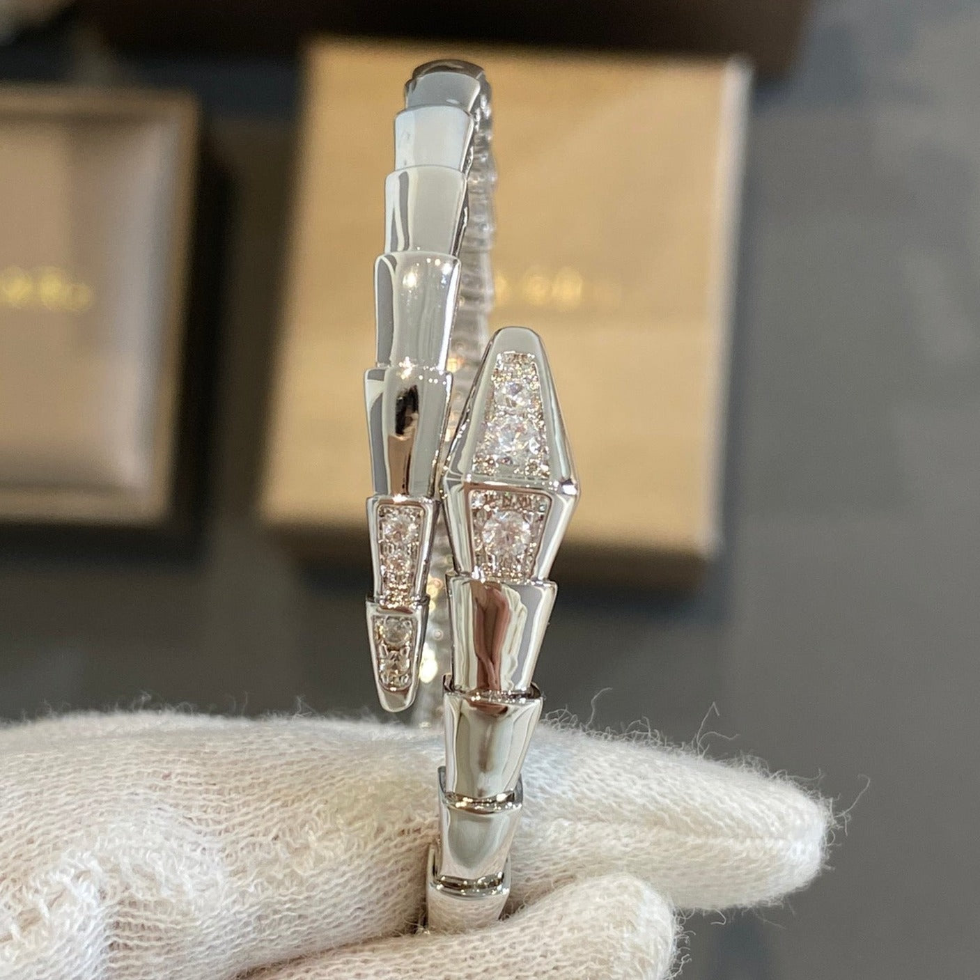 [Rose Jewelrys]SERPENTI BRACELET DIAMONDS SILVER