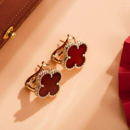 [Rose Jewelrys]CLOVER MEDIUM 1 MOTIFS CARNELIAN  EARRINGS