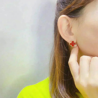 []CLOVER MEDIUM 1 MOTIFS CARNELIAN  EARRINGS