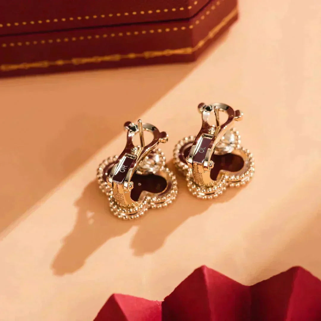 [Rose Jewelrys]CLOVER MEDIUM 1 MOTIFS CARNELIAN  EARRINGS