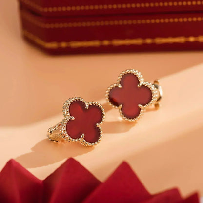 [Rose Jewelrys]CLOVER MEDIUM 1 MOTIFS CARNELIAN  EARRINGS