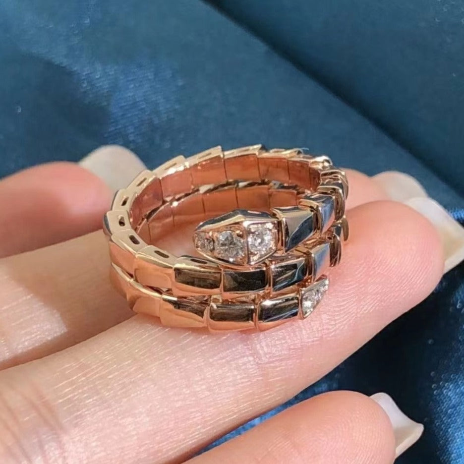 [Rose Jewelrys]SERPENTS DOUBLE ROW DIAMOND RING