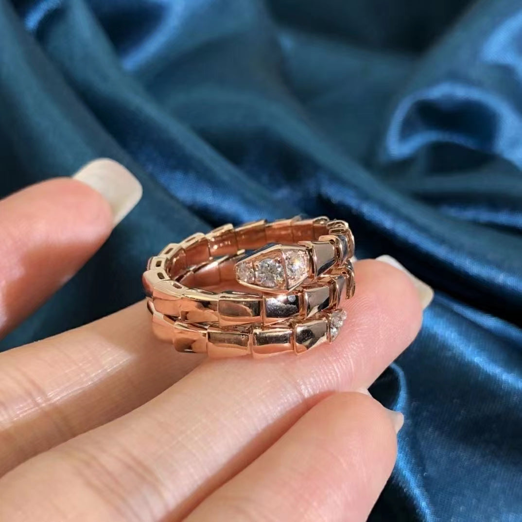 [Rose Jewelrys]SERPENTS DOUBLE ROW DIAMOND RING