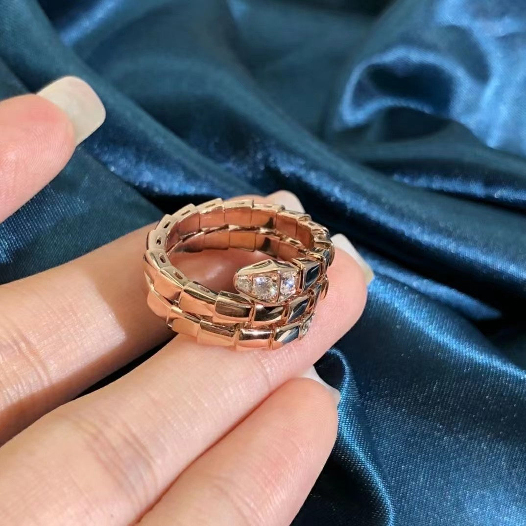 [Rose Jewelrys]SERPENTS DOUBLE ROW DIAMOND RING