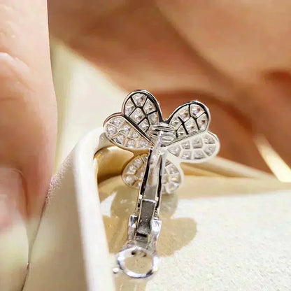 []CLOVER COMOS DIAMOND EARRINGS SILVER