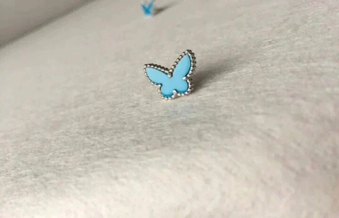 [Rose Jewelrys]BUTTERFLY TURQUOISE EARRINGS SILVER