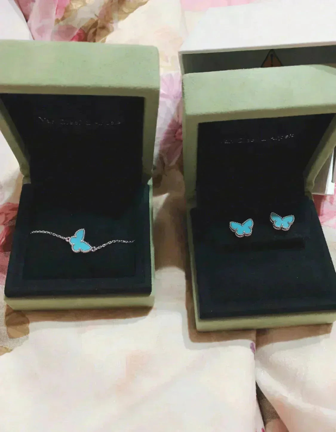 [Rose Jewelrys]BUTTERFLY TURQUOISE EARRINGS SILVER