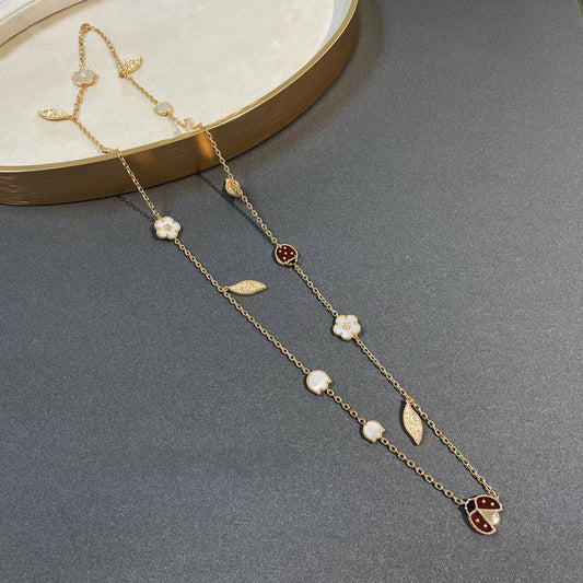[Rose Jewelrys]LUCKY SPRING 15 MOTIFS GOLD NECKLACE