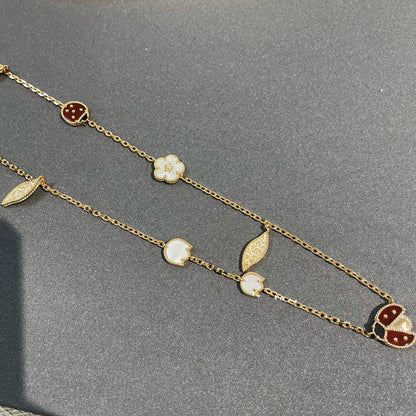 []LUCKY SPRING 15 MOTIFS GOLD NECKLACE