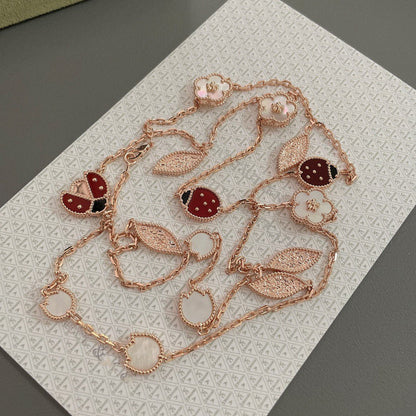 [Rose Jewelrys]LUCKY SPRING 15 MOTIFS ROSE GOLD NECKLACE