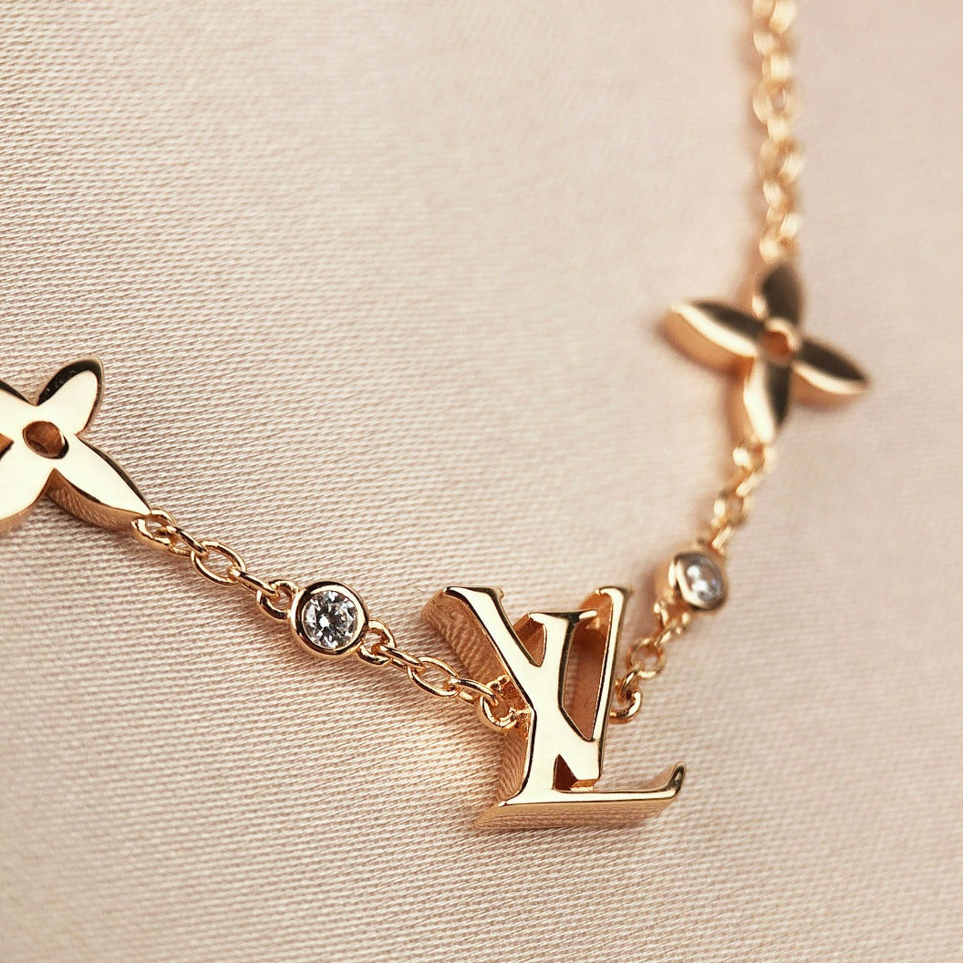 [Rose Jewelrys]STAR AND SUN 7 MOTIFS GOLD BRACELET