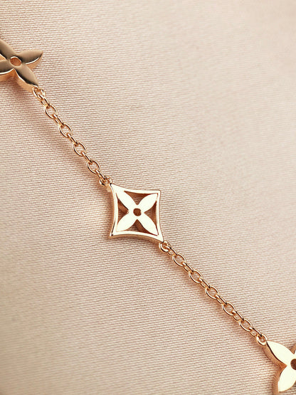 [Rose Jewelrys]STAR AND SUN 7 MOTIFS GOLD BRACELET