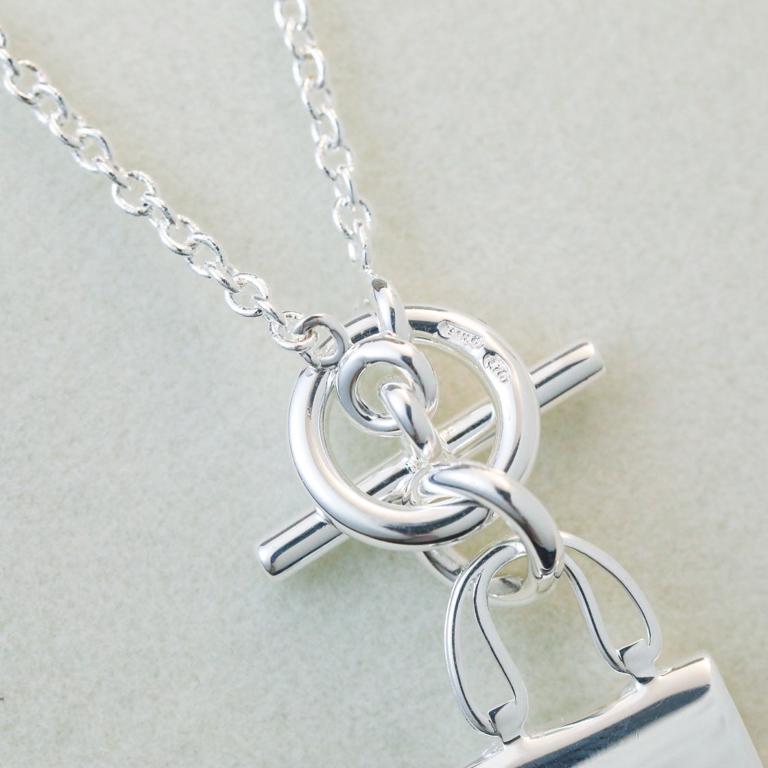 [Rose Jewelrys]POP H PEDANT SILVER NECKLACE