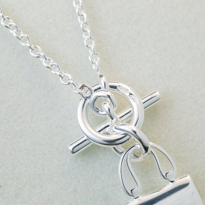 [Rose Jewelrys]POP H PEDANT SILVER NECKLACE