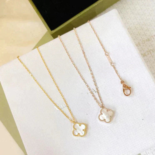 [Rose Jewelrys]CLOVER MINI 9.5MM WHITE MOTHER-OF-PEARL NECKLACE