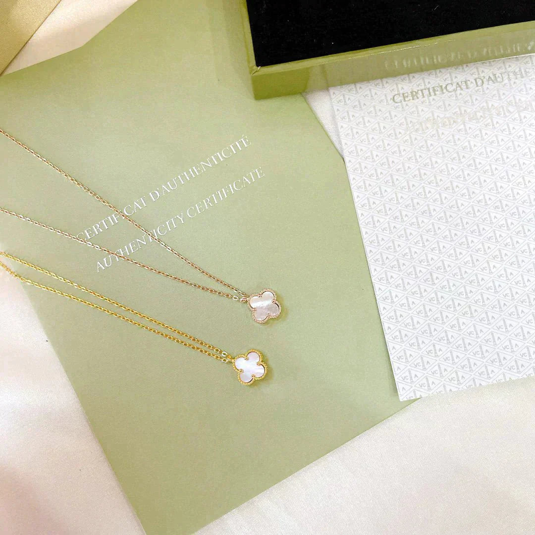 [Rose Jewelrys]CLOVER MINI 9.5MM WHITE MOTHER-OF-PEARL NECKLACE