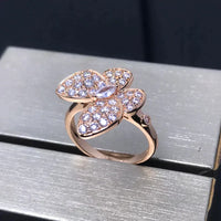 [🌹Rose💎]BUTTERFLY PINK GOLD DIAMOND RING