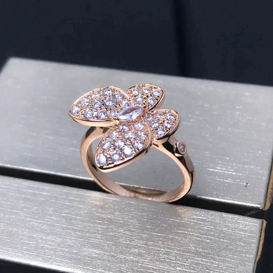 [Rose Jewelrys]BUTTERFLY PINK GOLD DIAMOND RING