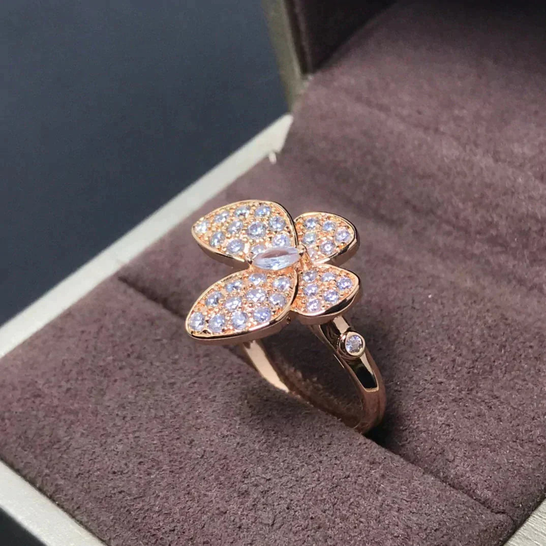 [Rose Jewelrys]BUTTERFLY PINK GOLD DIAMOND RING
