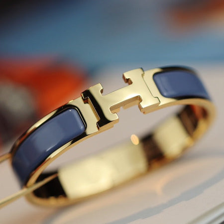 [🌹Rose💎]H BRACELET 12MM BLUE GRAY