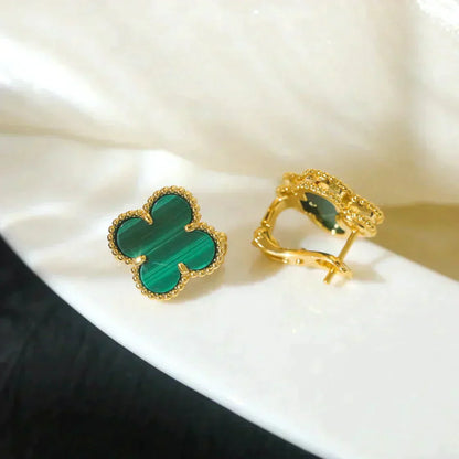 [Rose Jewelrys]CLOVER MEDIUM 1 MOTIFS MALACHITE  EARRINGS
