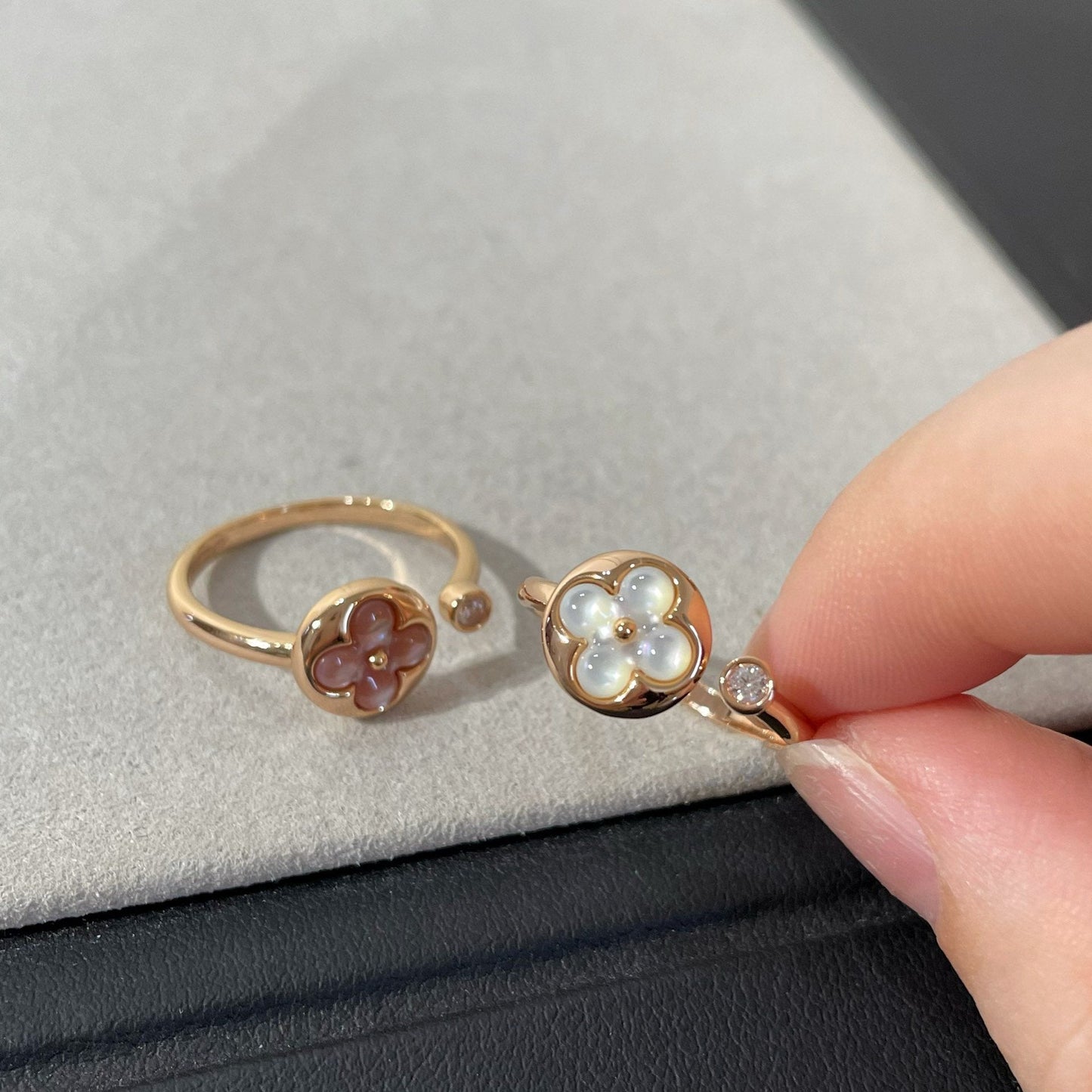 [Rose Jewelrys]SUN 1 DIAMOND PINK MOP RING