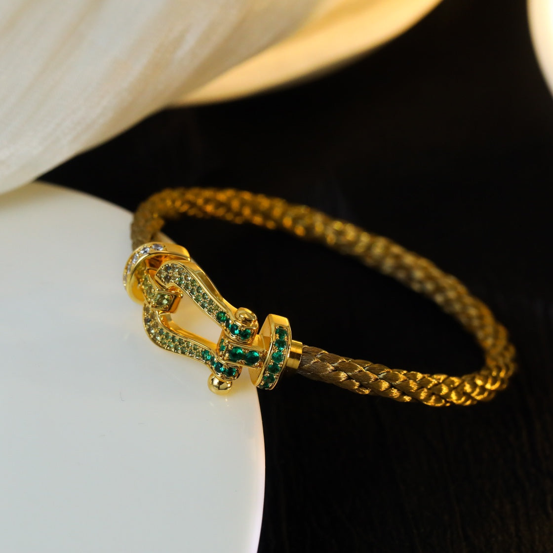 [Rose Jewelrys]FORCE 10 GOLD GREEN DIAMOND PAVED