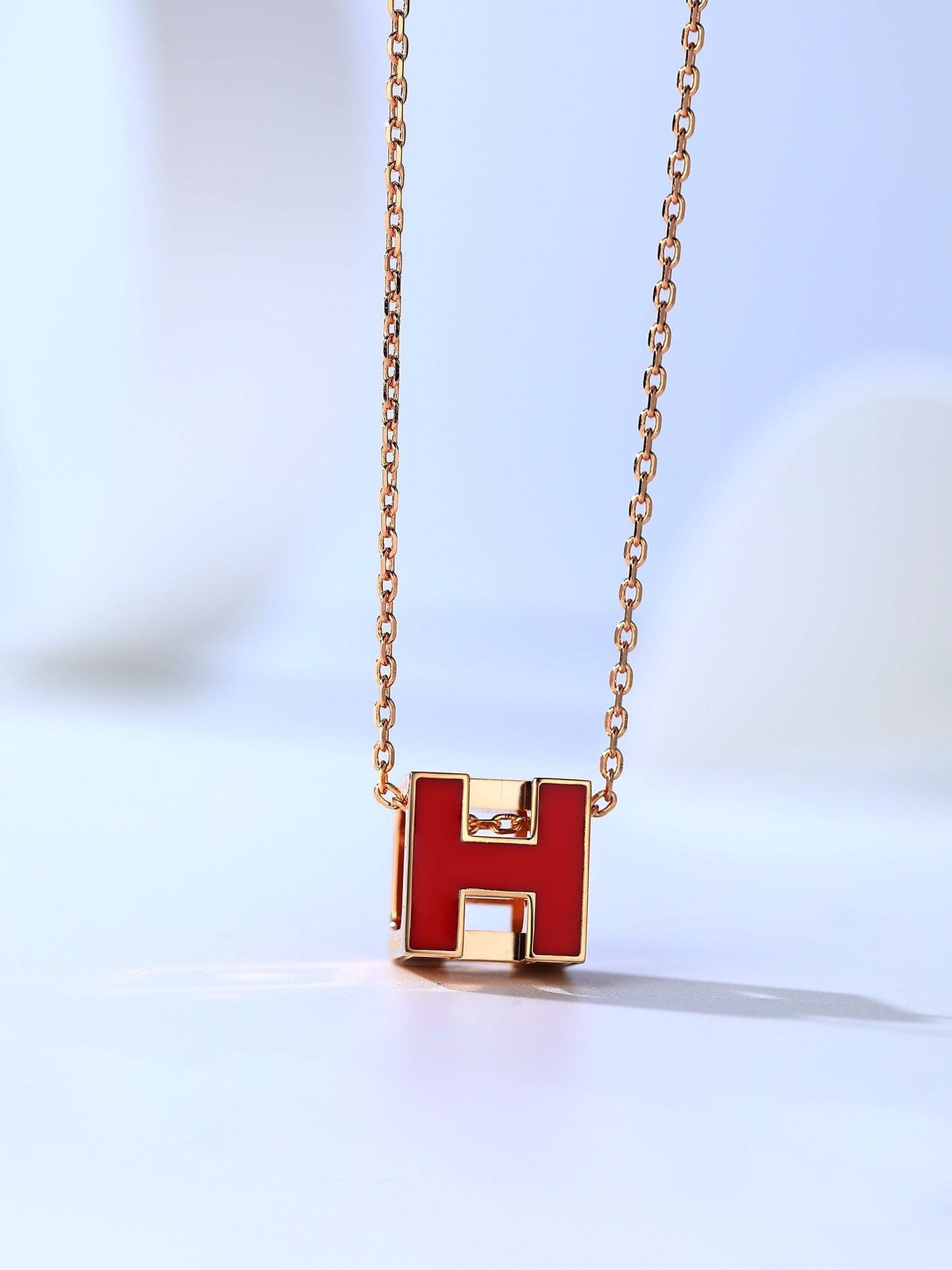 [Rose Jewelrys]H CAGE PINK GOLD NECKLACE