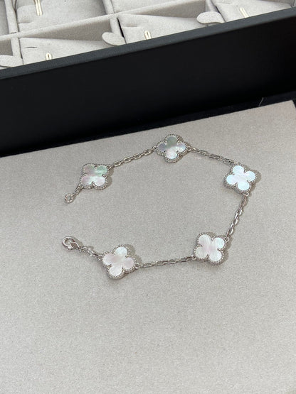 [Rose Jewelrys]CLOVER SILVER MOP 5 MOTIF BRACELET