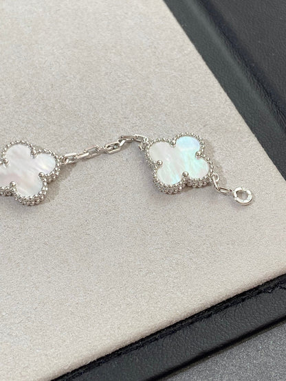 [Rose Jewelrys]CLOVER SILVER MOP 5 MOTIF BRACELET