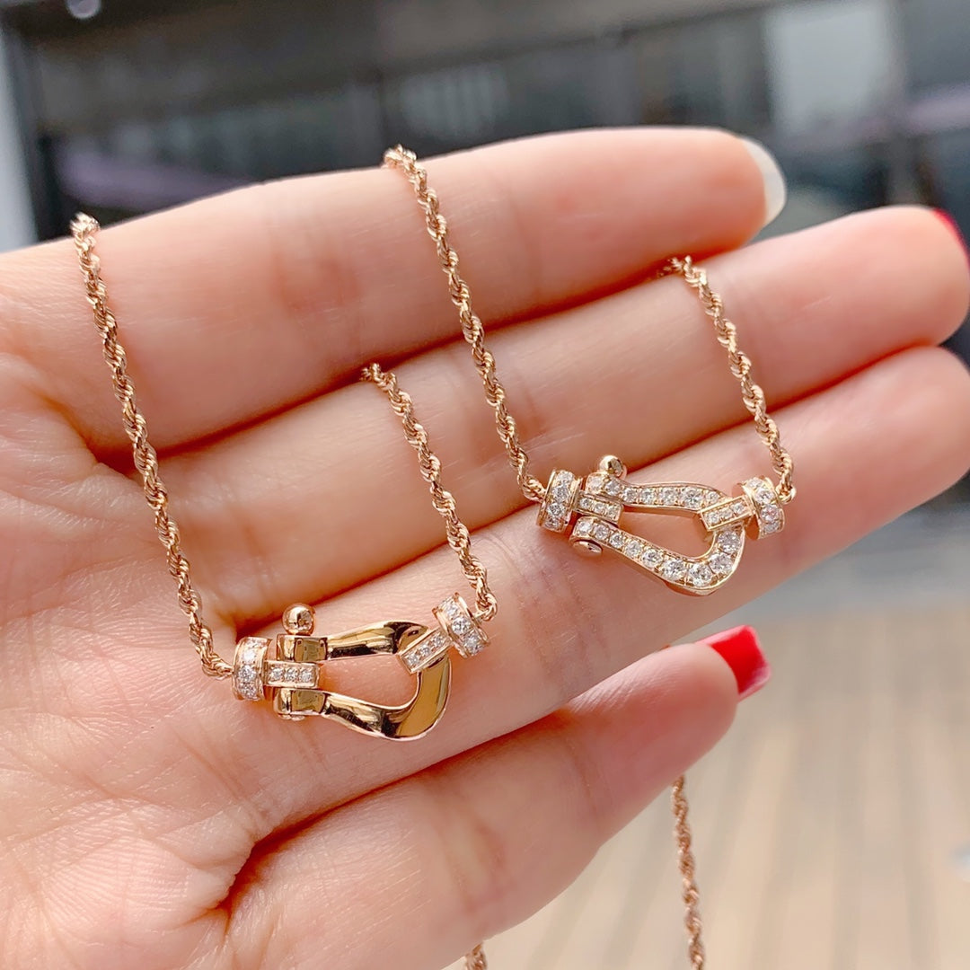 [Rose Jewelrys]FORCE 10 PINK GOLD DIAMOND NECKLACE
