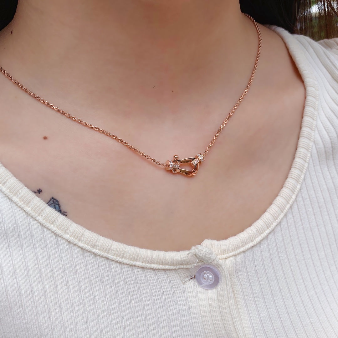 [Rose Jewelrys]FORCE 10 PINK GOLD DIAMOND NECKLACE