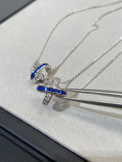 []LIENS DIAMOND SILVER NECKLACE