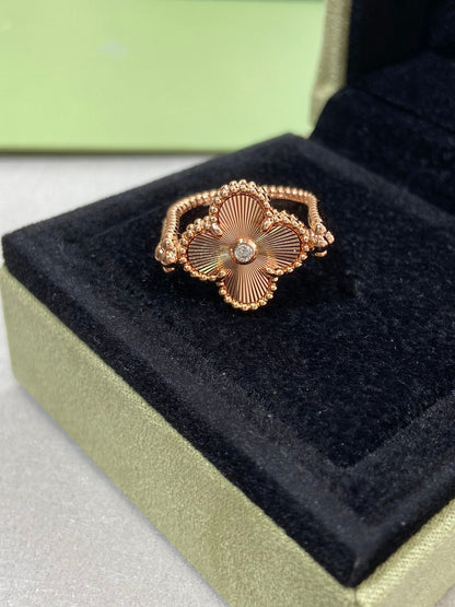 [Rose Jewelrys]CLOVER RIVERSIBLE ROSE GOLD RING