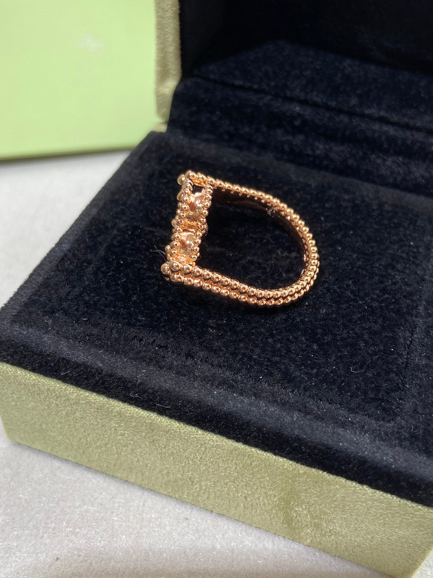 [Rose Jewelrys]CLOVER RIVERSIBLE ROSE GOLD RING