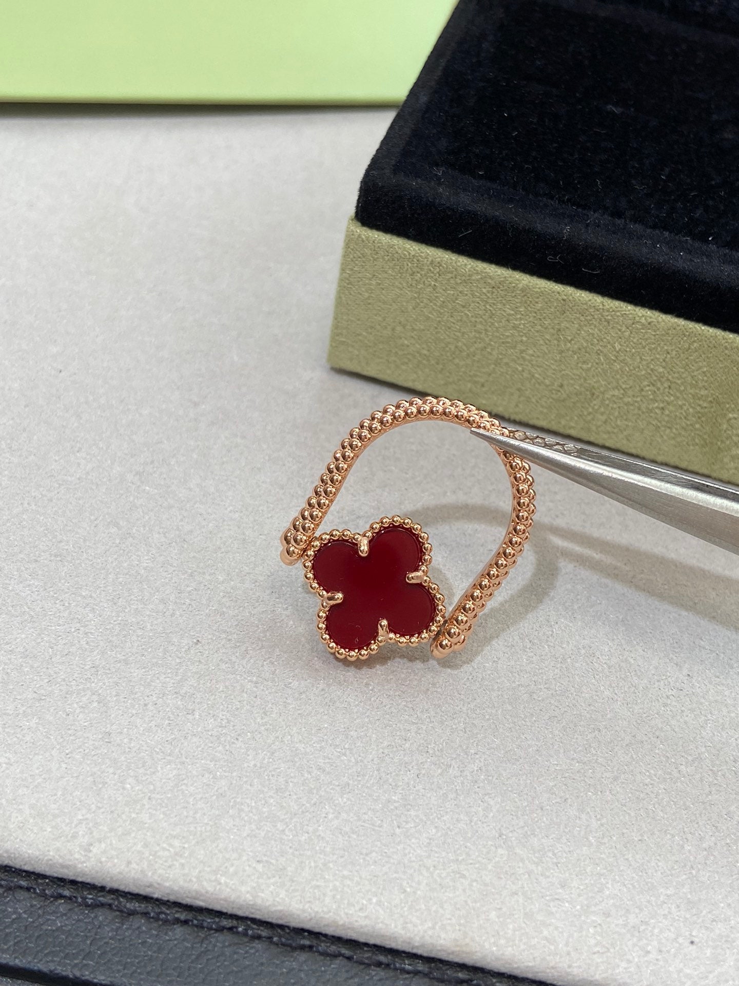 [Rose Jewelrys]CLOVER RIVERSIBLE ROSE GOLD RING