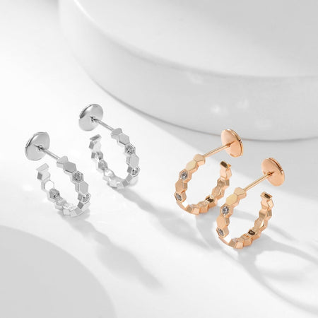 [🌹Rose💎]BEE LOVE DIAMOND HOOP EARRINGS