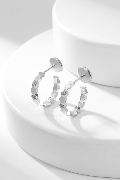 []BEE LOVE DIAMOND HOOP EARRINGS