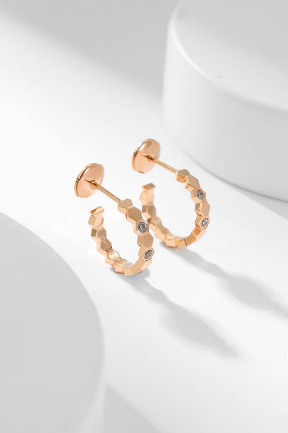 []BEE LOVE DIAMOND HOOP EARRINGS