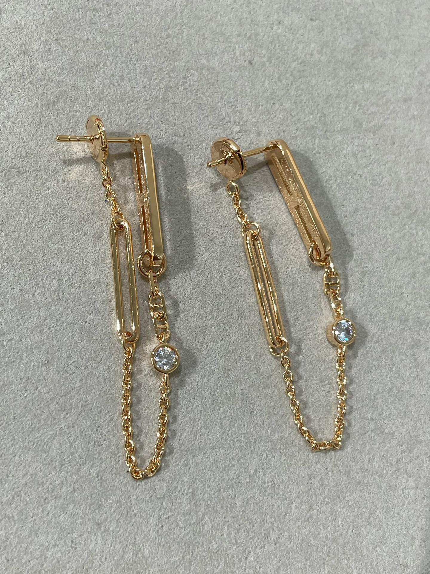 [Rose Jewelrys]CHAINE CHAOS DIAMOND DROP EARRINGS