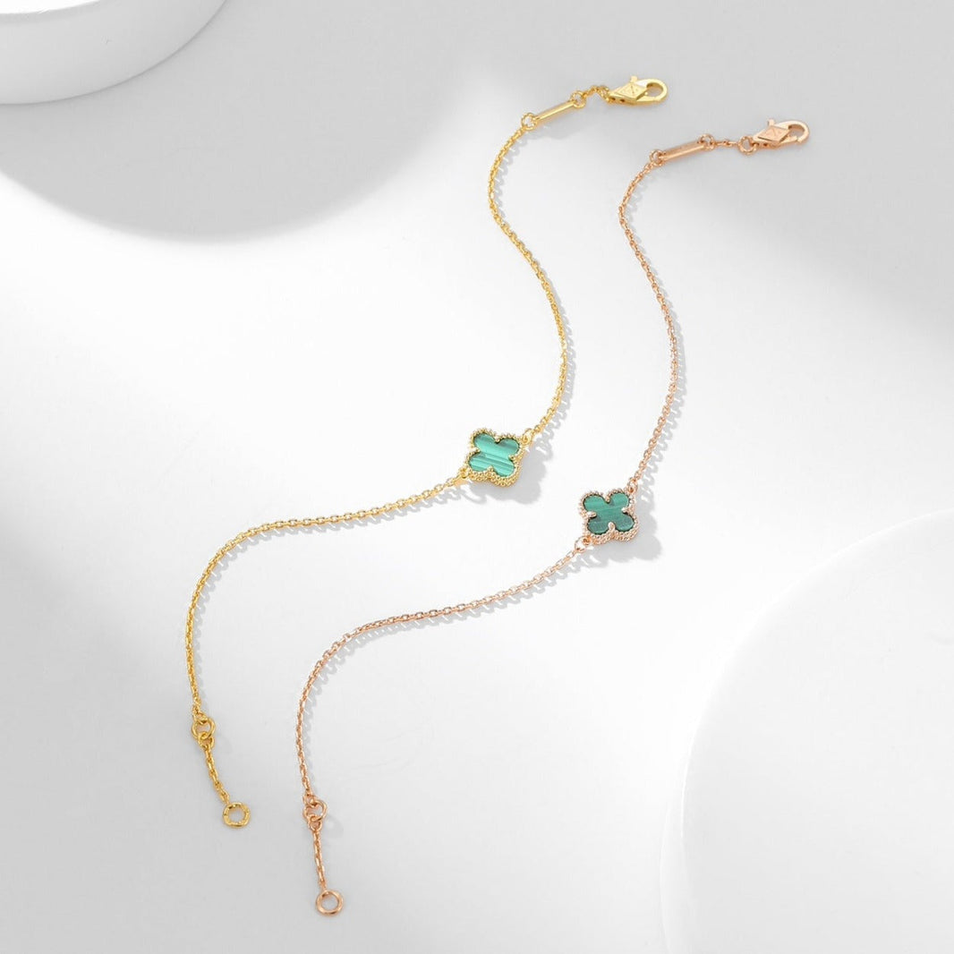 [🌹Rose💎]CLOVER BRACELET MALACHITE 1 MOTIF