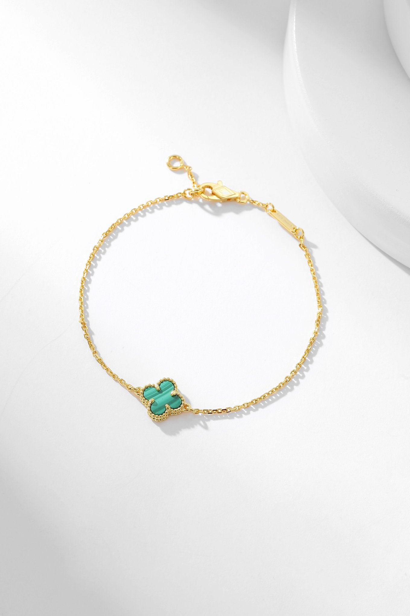 [Rose Jewelrys]CLOVER BRACELET MALACHITE 1 MOTIF