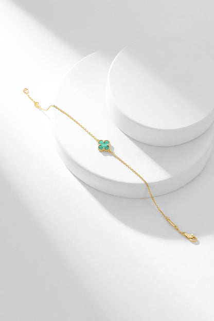 [Rose Jewelrys]CLOVER BRACELET MALACHITE 1 MOTIF